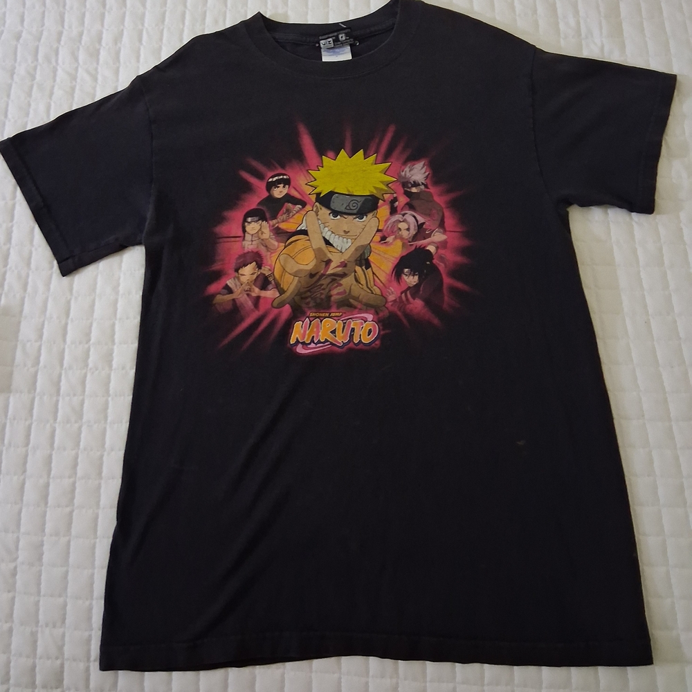 Vintage 2002 Naruto Anime T Shirt Black Color Sz. S